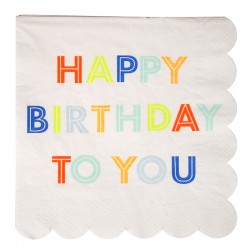 Neon happy birthday to you Servietter