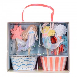 Havfrue cupcake sæt fra Meri Meri Let's be mermaids