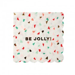 Be Jolly kaffeservietter med julekonfetti fra Meri Meri