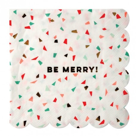 Be Merry Servietter med julekonfetti