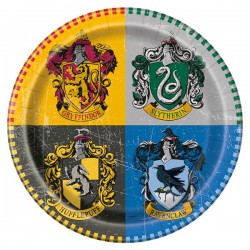 Harry Potter Tallerkner med emblemer fra Gryffindor, Hufflepuff , Ravenclaw og Slytherin