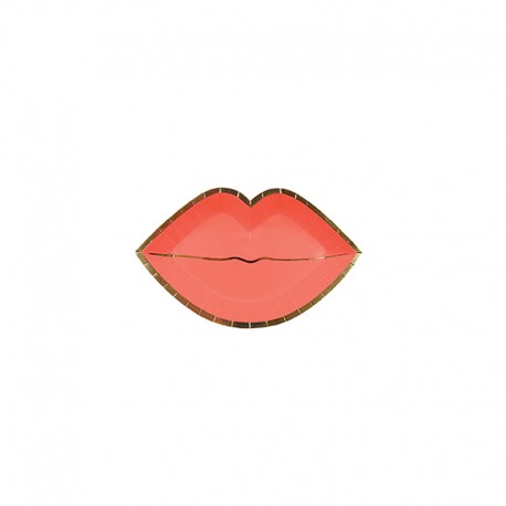 8 Kiss me kanapé tallerkner med røde læber fra Meri Meri