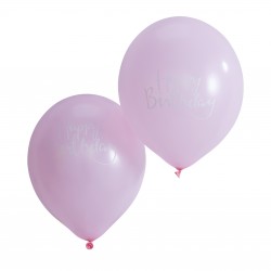 Lyserøde Happy Birthday Balloner fra Gingerray