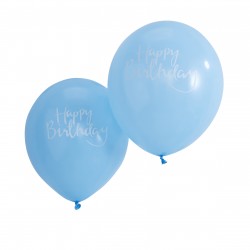 Blå Happy Birthday Balloner
