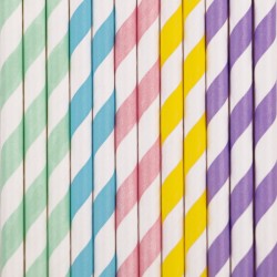 Pastel farvede stribede sugerør fra franske My Little Day
