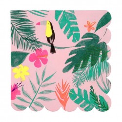 Pink Tropical Servietter fra Meri Meri