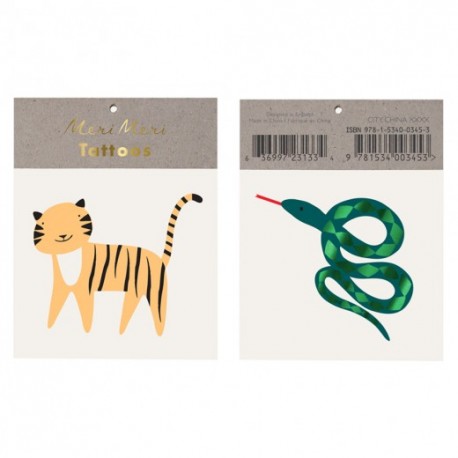 Safari Tatovering med en Slange og en Tiger