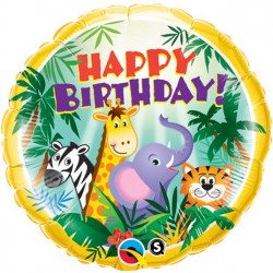 Jungledyr fødselsdagsballon i folie