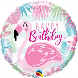 Flamingo Happy Birthday Folie Ballon