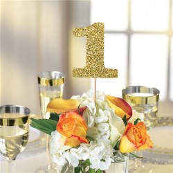 Bordnumre i guld med glimmer