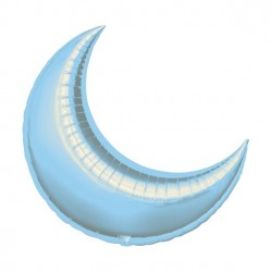 Lyseblå halvmåne folieballon