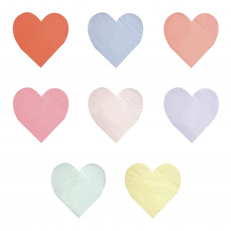 Hjerteformet Servietter i 8 farver fra Meri Meri