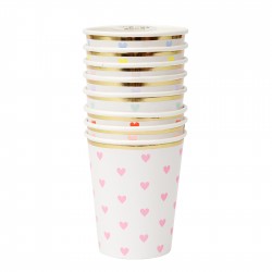 Pastel Hjerte Papkrus med guldkant fra Meri Meri