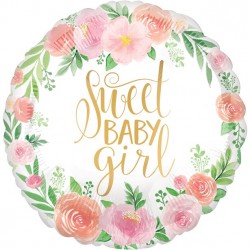 Sweet Baby Girl Blomster Folieballon