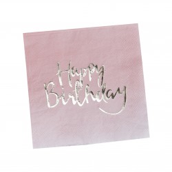 Happy Birthday ombre servietter fra Gingerray
