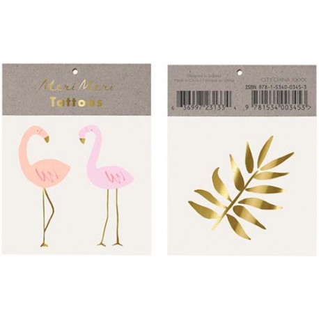 Flamingo tatoveringer fra Meri Meri