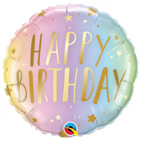 Pastel Ombre Happy Birthday Ballon