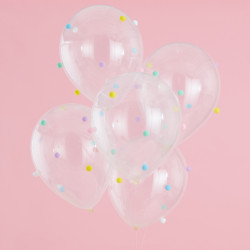 Pompom Balloner i smukke pastel farver