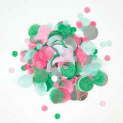 Aqua og Pink Silkepapirskonfetti med sølv folie fra My Little Day