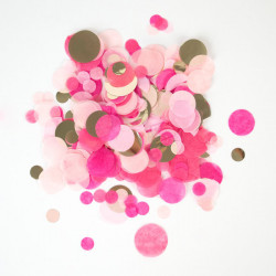 Pink og lyserød silkepapirskonfetti med guld folie fra My Little Day