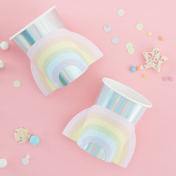 Perlemorsølv papkrus med Pastel regnbue fra Gingerray