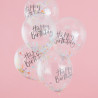 Happy Birthday Pastelregnbue Konfetti Ballon