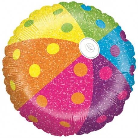 Badebold ballon i flotte farver og med masser af glimmer