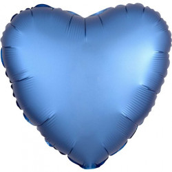 Blå Chrome Hjerte Folie Ballon
