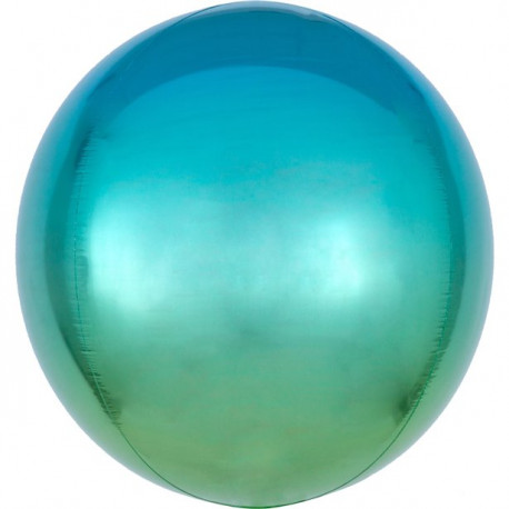 Ombre blå og grøn orbz ballon