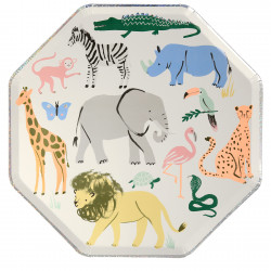 Safari Zoo tallerkner dyr fra Meri Meri