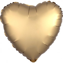 Guld Satin Hjerte Folie Ballon til Helium