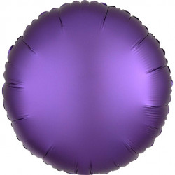 Rund Lilla Satin Folie Ballon til Helium