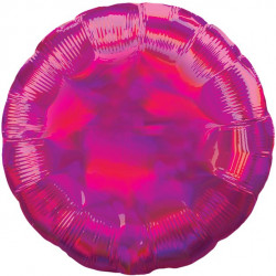 Rund Pink folie ballon med iriserende effekt