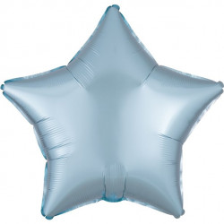 Lyseblå Stjerne Satin Folie Ballon
