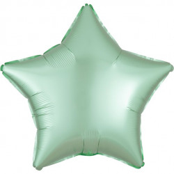 Lys Mintgrøn Stjerne Satin Folie Ballon
