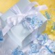 Blå baby sutter til barnedåb og babyshower