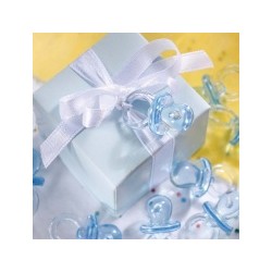 Blå baby sutter til barnedåb og babyshower