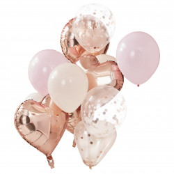 Rose gold ballon buket fra GingerRay