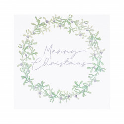 "Merry Christmas" mistelten servietter fra GingerRay