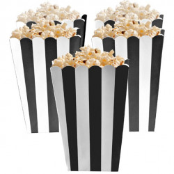 Sort og hvid stribede popcorn bæger