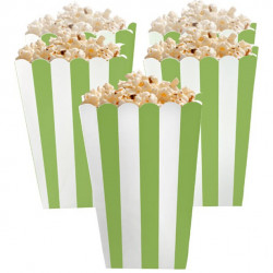 Grøn og hvid stribede popcorn bæger