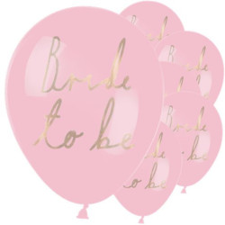 6 Bride to be lyserøde balloner fra Talking Tables