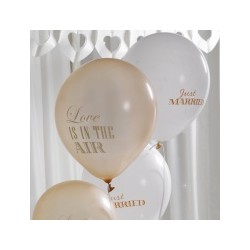 Champagne og guld Balloner til det rustikke bryllup