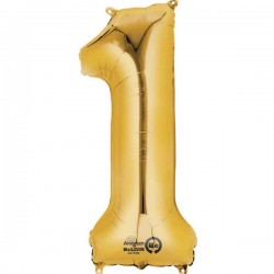 Guld 1 folie tal ballon