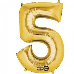 Guld 5 folie tal ballon