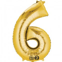Guld 6 folie tal ballon