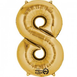 Guld 8 folie tal ballon